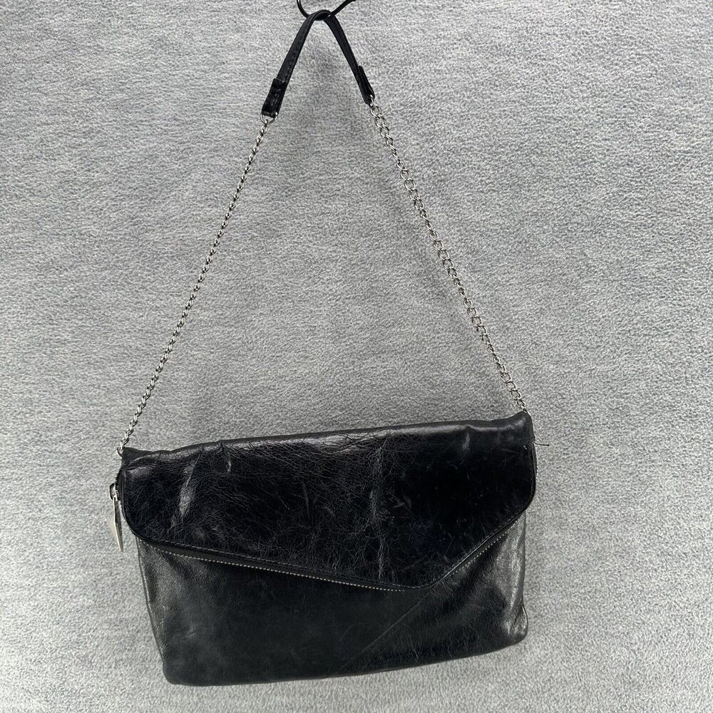 HOBO THE ORIGINAL - Black International Zara Leather Clutch Chain Link Bag (PU4)
